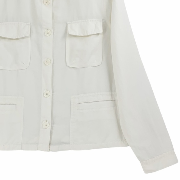J. Crew Linen Blend White Utility Style Jacket Shacket Chore Jacket - Picture 4 of 16